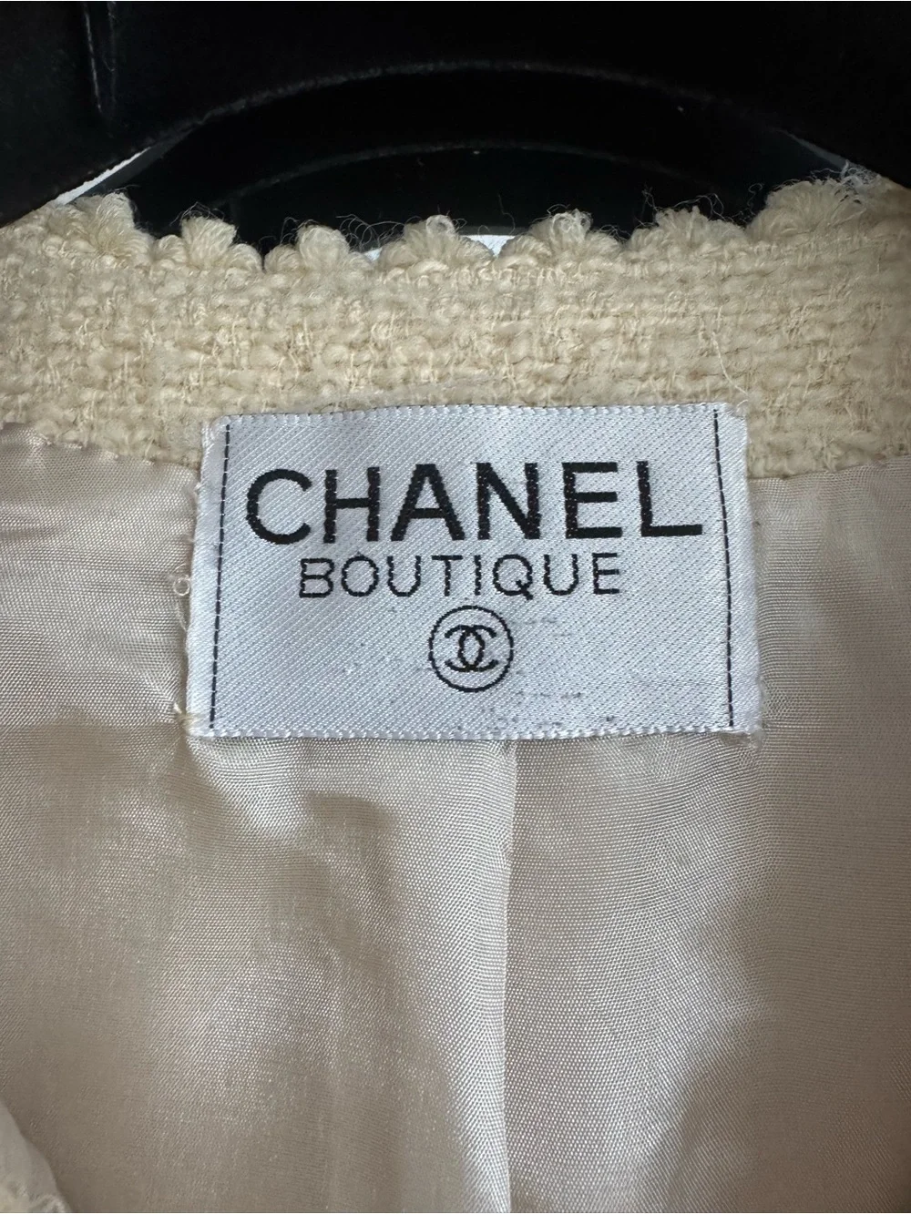 Chanel vintage 1990 spring summer ecru runway jacket no size tag
